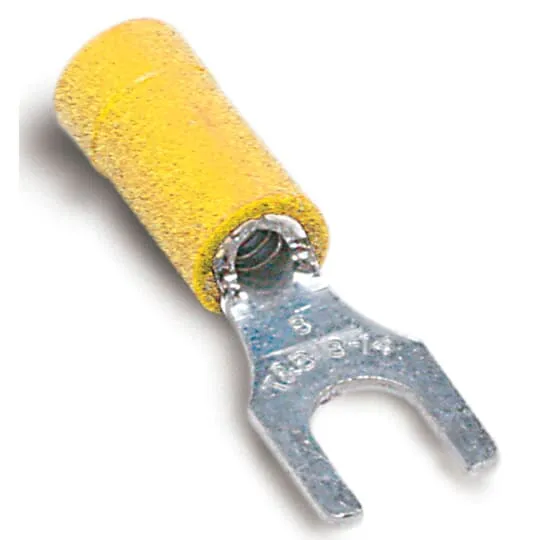 TERMINAL FORK VINYL #12-10 WIRE #6 HOLE 50/PK YELLOW