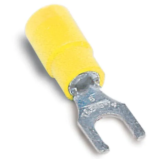 TERMINAL FORK VINYL #12-10 WIRE 1/4" HOLE YELLOW