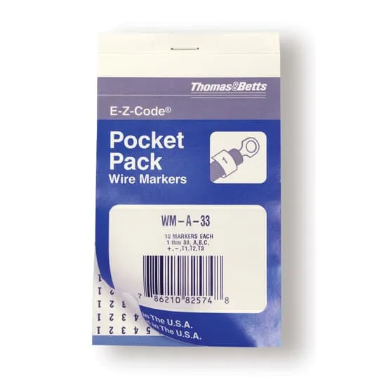 WIRE MARKER BOOK VINYL 40X#0 THRU 9 10X T1-T2-T3 L1-L2-L3