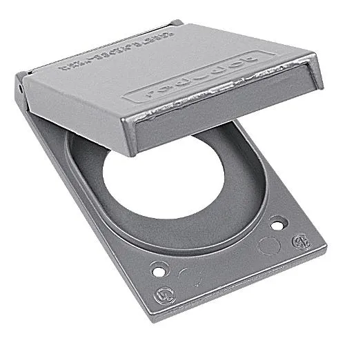 COVER RAINTIGHT 1G ALUMINUM VERTICAL RECEPTACLE 1-9/16"