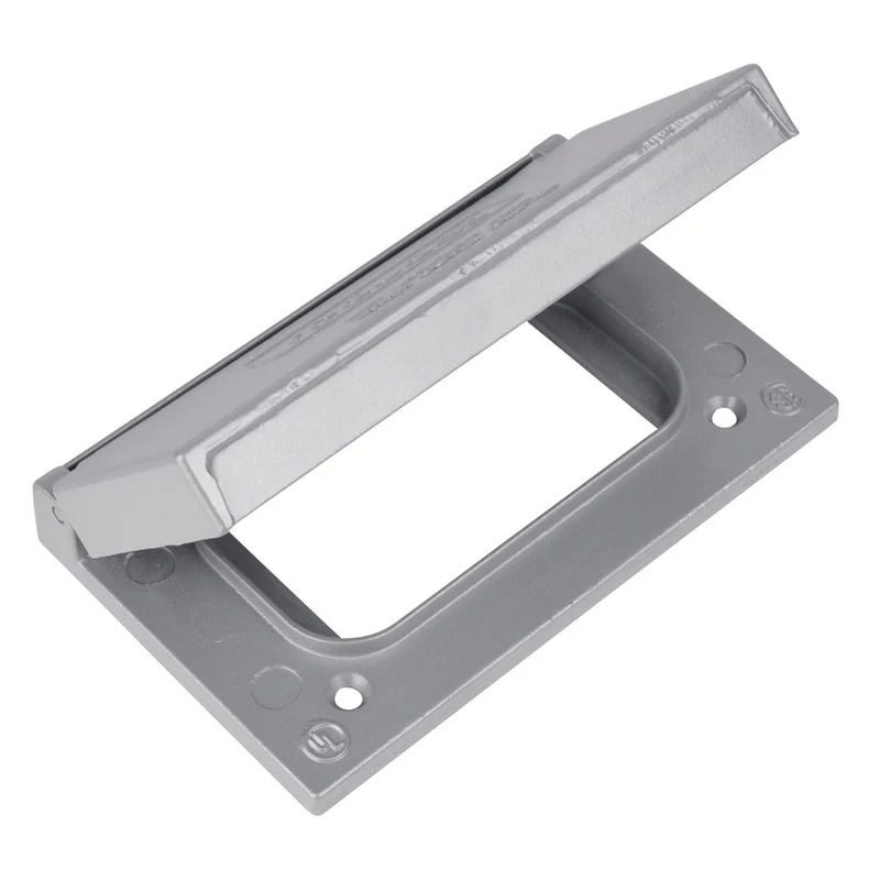 COVER FS/FD 1G ALUMINUM GFCI/DECORA HORIZONTAL RAINTIGHT