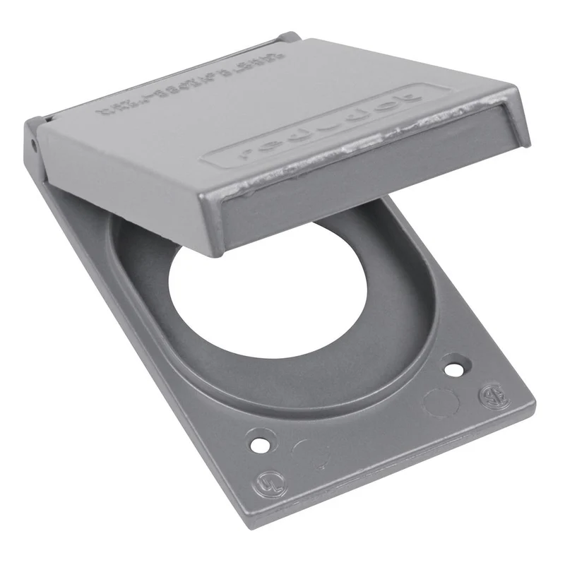 COVER FS/FD 1G ALUMINUM GFCI/DECORA VERT RAINTIGHT