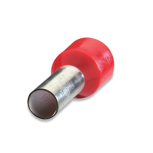 FERRULE INSULATED NYLON #18-17 WIRE 12MM STEM 500/PK RED