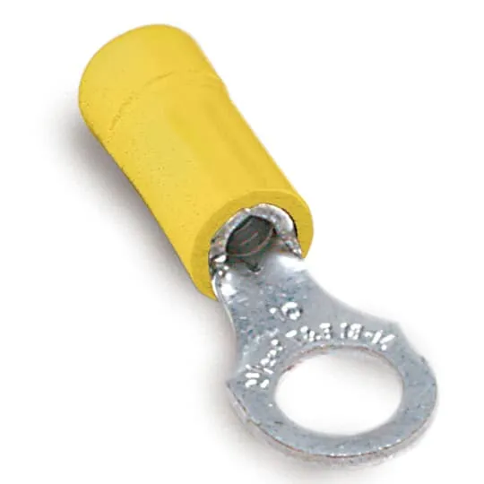 TERMINAL RING VINYL #12-10 WIRE #10 HOLE 20/PK YELLOW
