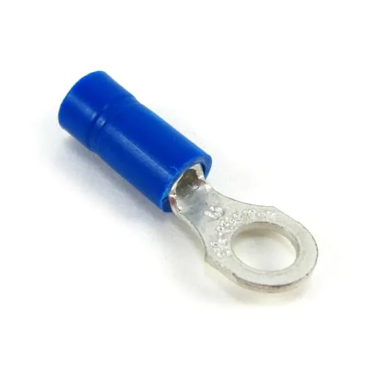 TERMINAL RING VINYL #18-14 WIRE #8 HOLE 100/PK BLUE