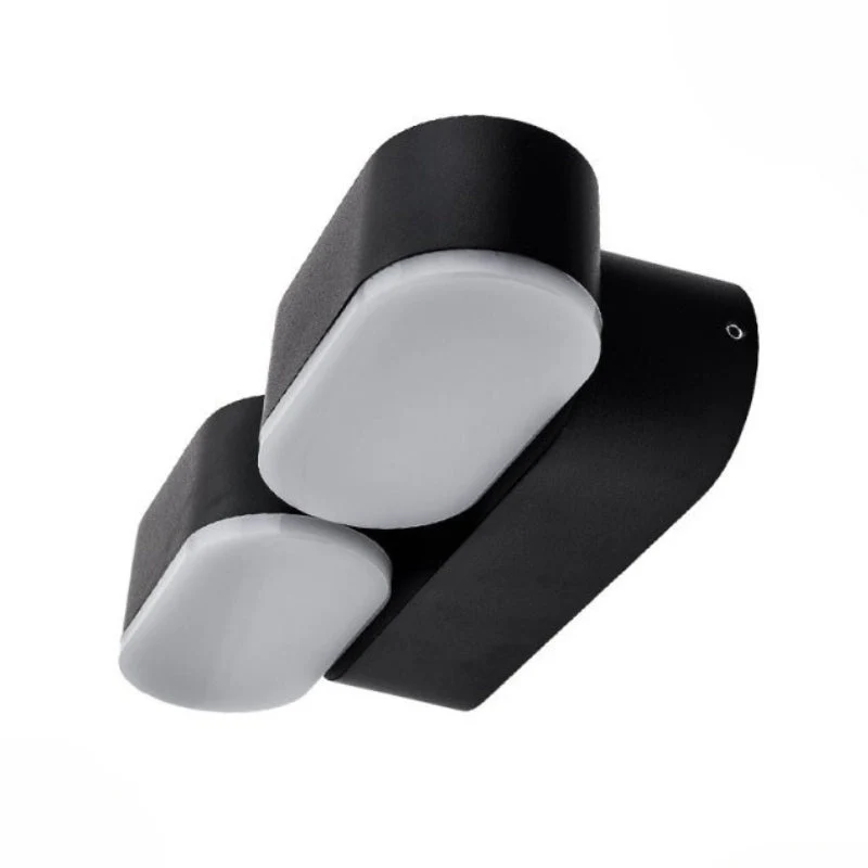 Applique Murale Double Noire LED 12W IP54 Orientable Ovale