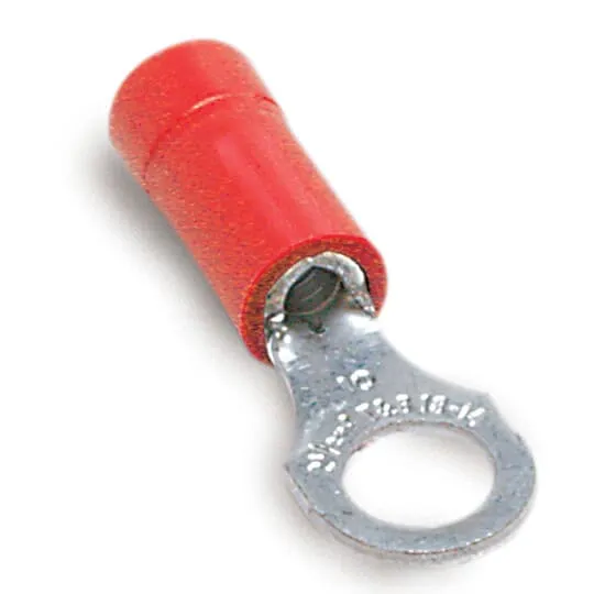 TERMINAL RING VINYL #22-16 WIRE #10 HOLE 100/PK RED