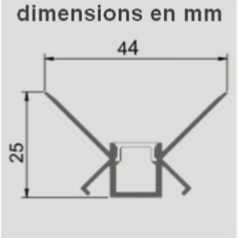Profilé Aluminium encastré d'angle 2m pour Ruban LED Couvercle Blanc Opaque