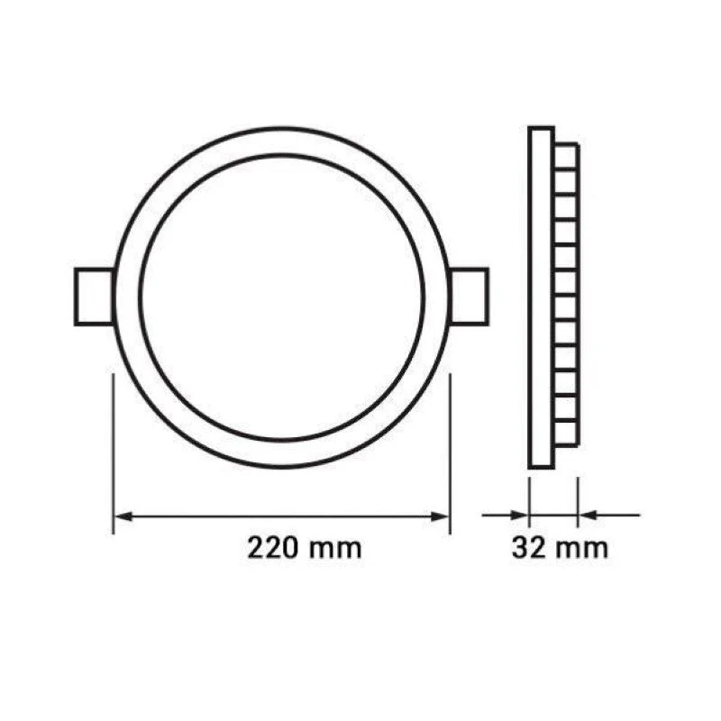Spot LED Rond Extra Plat 20W Ø220mm Dimmable Température Variable - 3000K/4000K/6500K