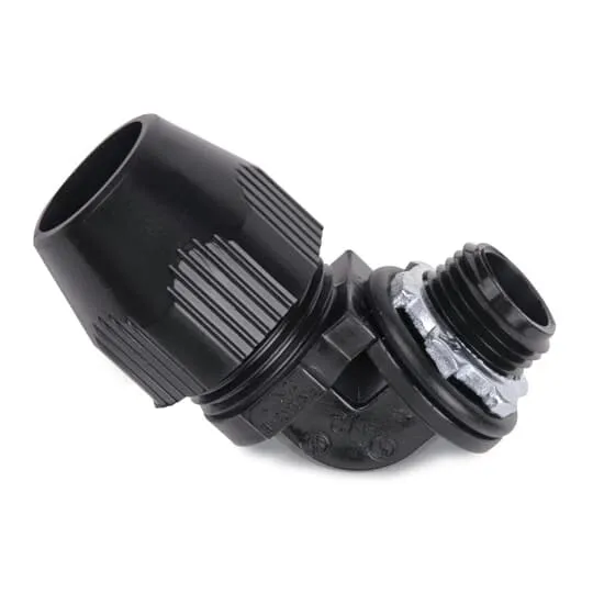CONNECTOR LIQUIDTIGHT 1/2IN 90D PLASTIC