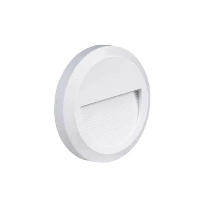 Balise LED saillie Ronde 2W 220V 55° Blanche IP65 pour Escalier
