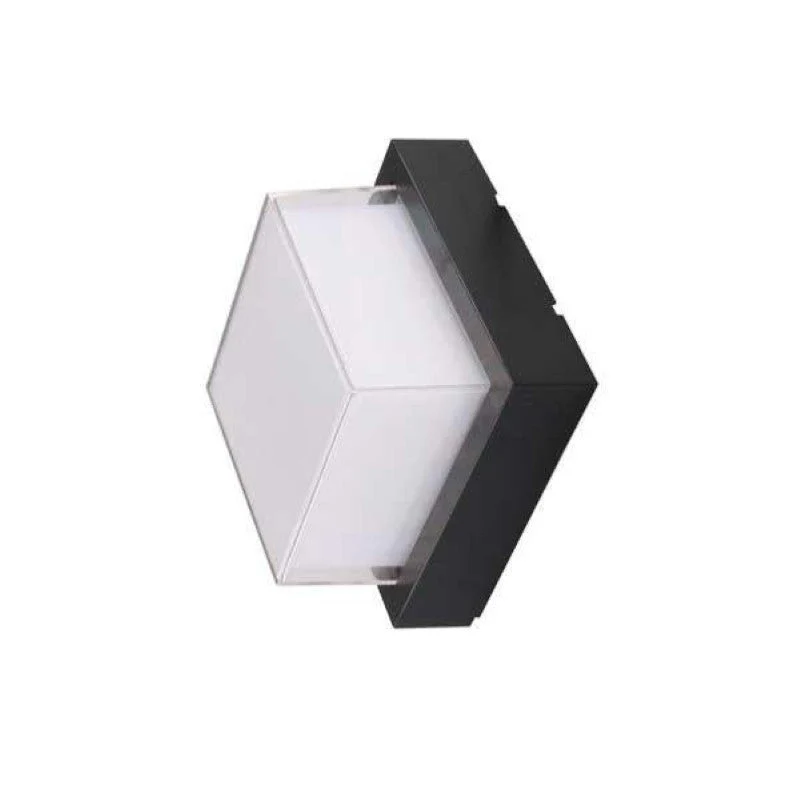 Applique Murale Noire Carrée LED 12W IP65