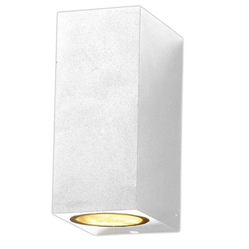Applique Murale Blanche LED Carrée IP44 double faisceau GU10