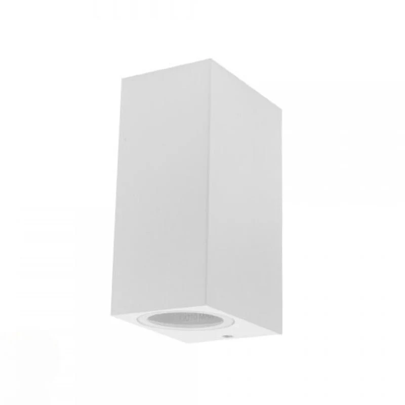 Applique Murale Blanche LED Carrée IP44 double faisceau GU10