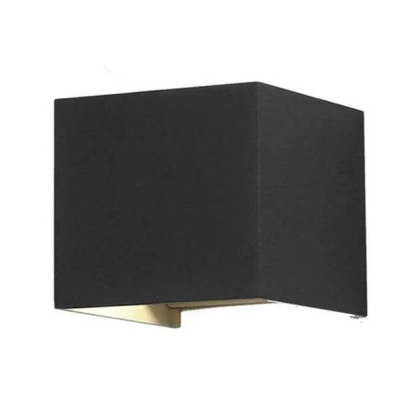 Applique Murale Noire Design LED 12W IP54 Carré
