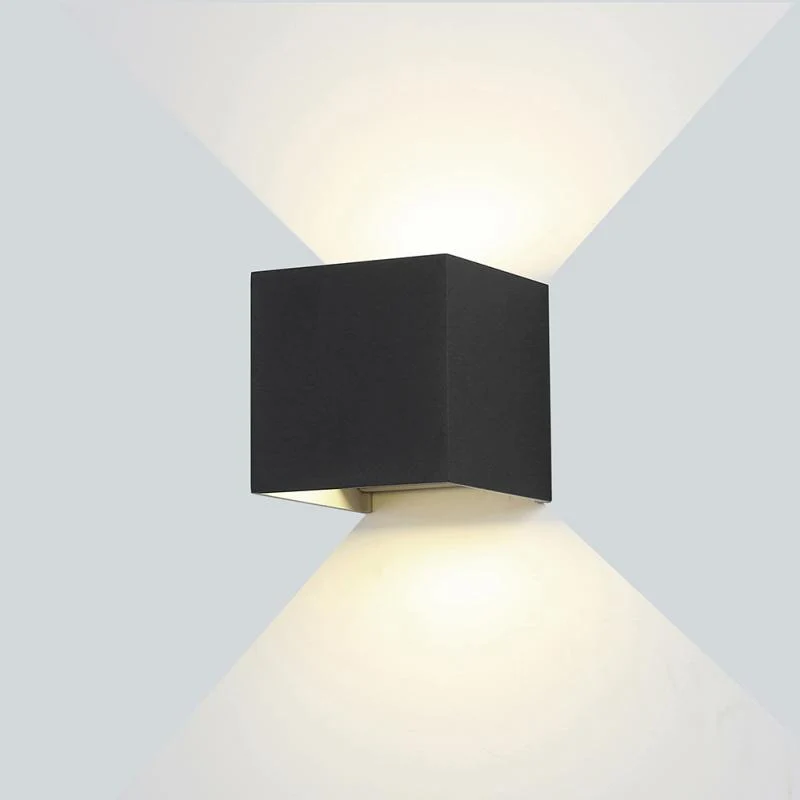 Applique Murale Noire Design LED 12W IP54 Carré