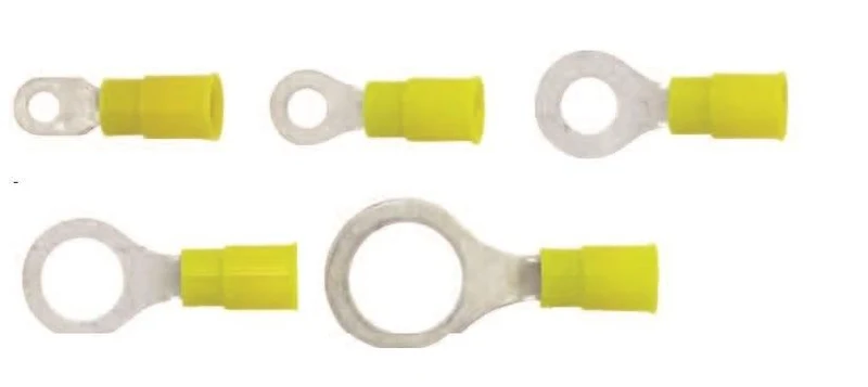 TERMINAL RING PVC #12-10 WIRE 3/8" HOLE 50/PK YELLOW