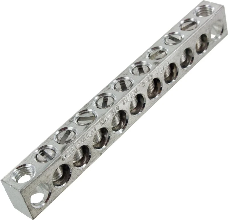 NEUTRAL BAR #14-4 CU/AL WIRE ALUMINUM TIN PLATED