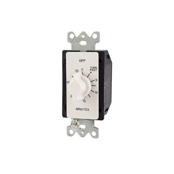 TIMER DECORA SPRING WOUND SPST 30-MIN 125-277V WHITE