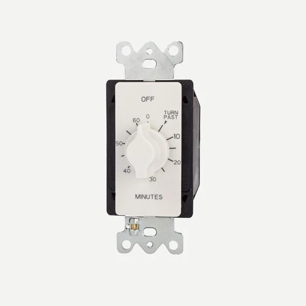 TIMER DECORA SPRING WOUND SPST 60-MIN 125-277V WHITE