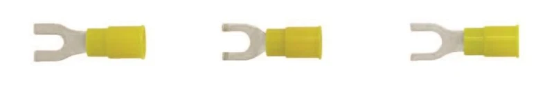 TERMINAL FORK VINYL #12-10 WIRE #8-10 HOLE 50/PK YELLOW