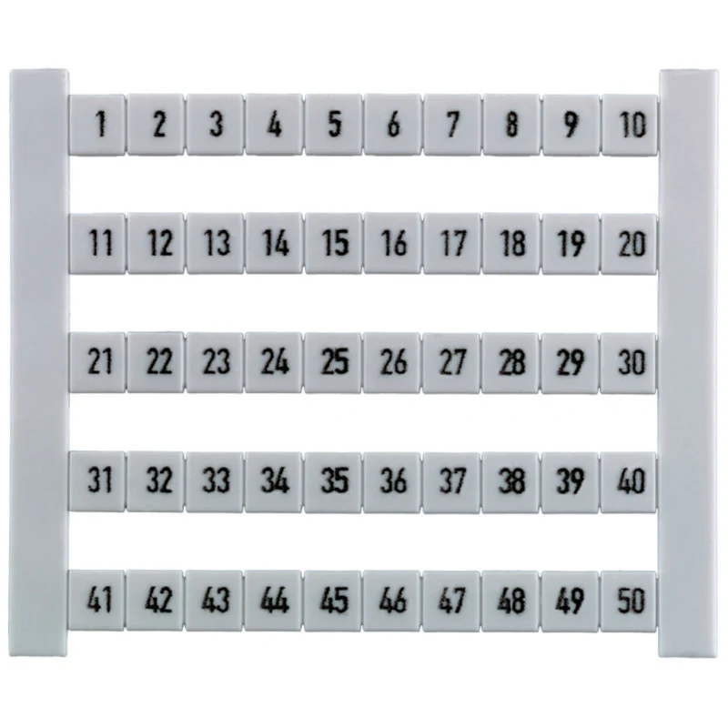 Terminal marking, white, Pitch in mm: 6.00, Printed characters: Numbers, horizontal, Width: 6 mm, Height: 5 mm