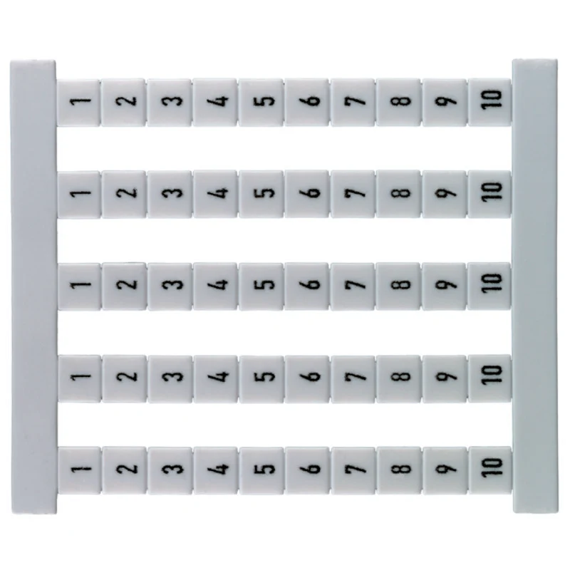 Terminal marking, white, Pitch in mm: 6.00, Printed characters: Numbers, vertical, Width: 6 mm, Height: 5 mm