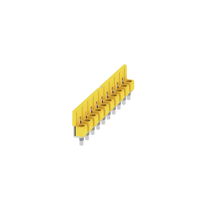 Cross-connector (terminal), when screwed in, yellow, 63 A, Number of poles: 10, Pitch in mm: 9.90, Insulated: Yes, Width: 7.55 mm