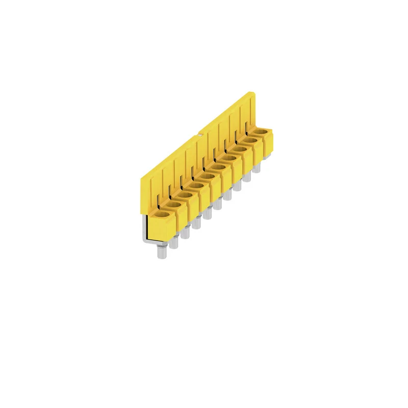 Cross-connector (terminal), when screwed in, yellow, 57 A, Number of poles: 10, Pitch in mm: 8.00, Insulated: Yes, Width: 7.6 mm