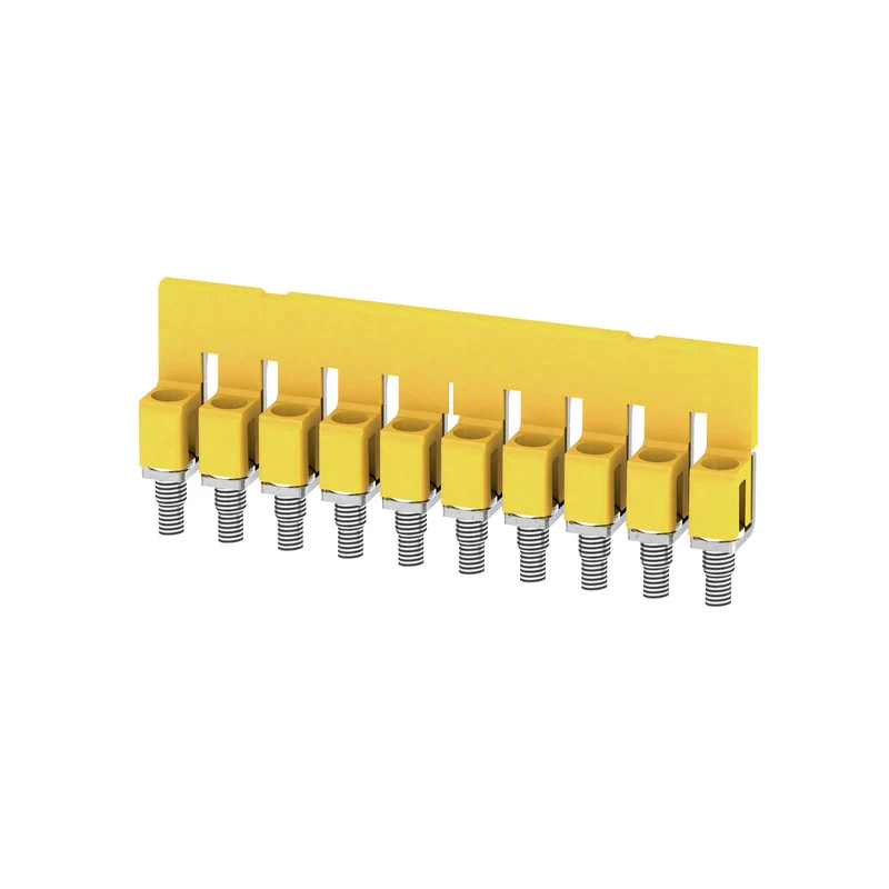 Cross-connector (terminal), when screwed in, yellow, 41 A, Number of poles: 10, Pitch in mm: 6.10, Insulated: Yes, Width: 7.6 mm