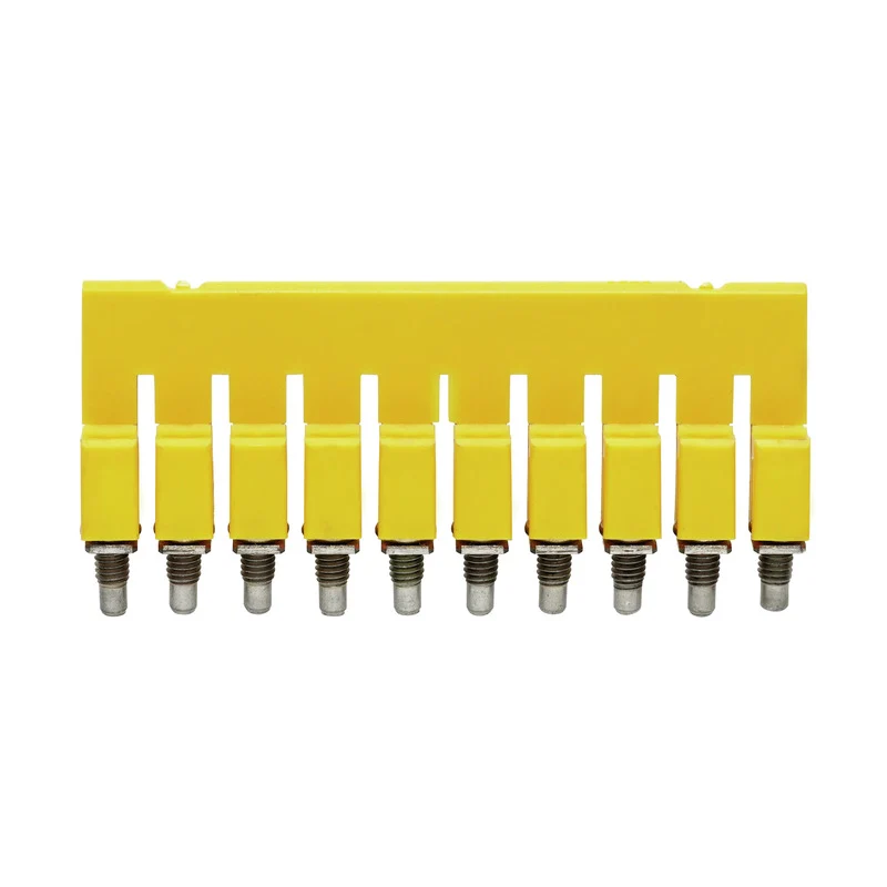 Cross-connector (terminal), when screwed in, yellow, 32 A, Number of poles: 10, Pitch in mm: 5.10, Insulated: Yes, Width: 7 mm
