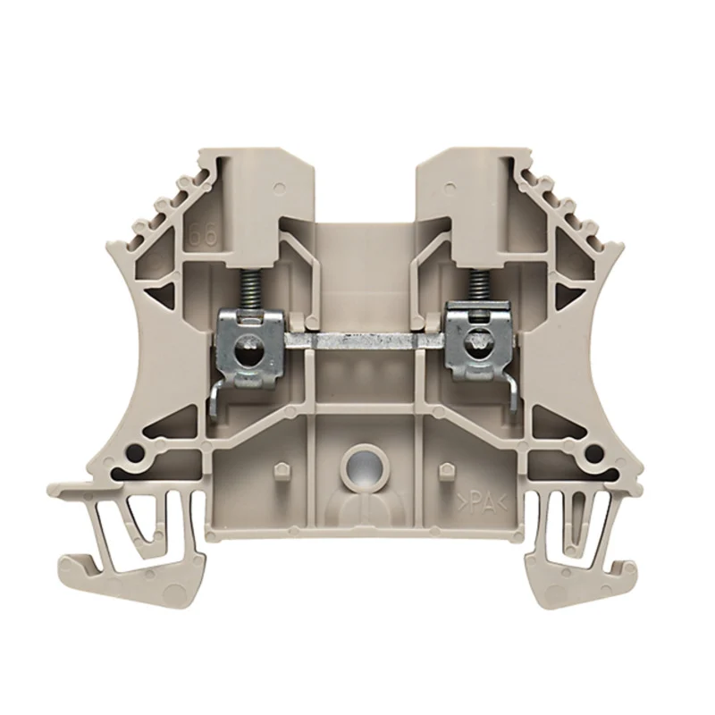 Feed-through terminal block, Screw connection, dark beige, 2.5 mm², 24 A, 800 V, Connections: 2, Levels: 1, TS 35, V-0, Wemid, 130 °C