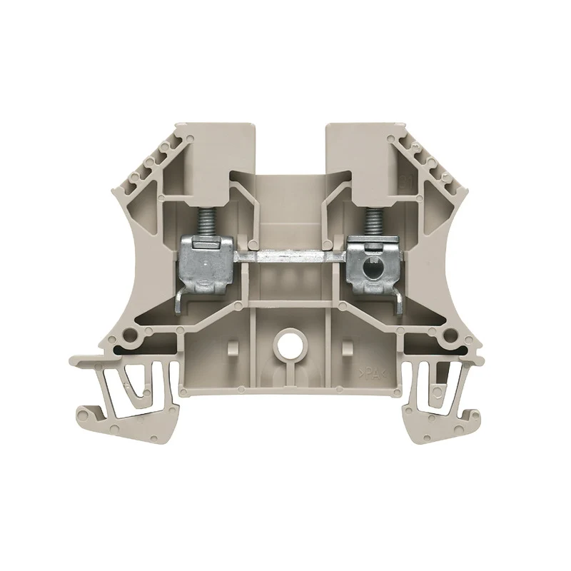 Feed-through terminal block, Screw connection, dark beige, 4 mm², 32 A, 800 V, Connections: 2, Levels: 1, TS 35, V-0, Wemid, 130 °C