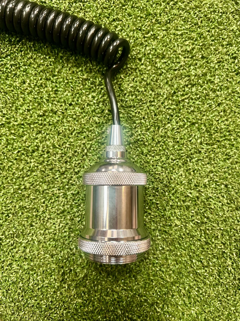 Chrome E27 Vintage Aluminium Lamp Holder Kit