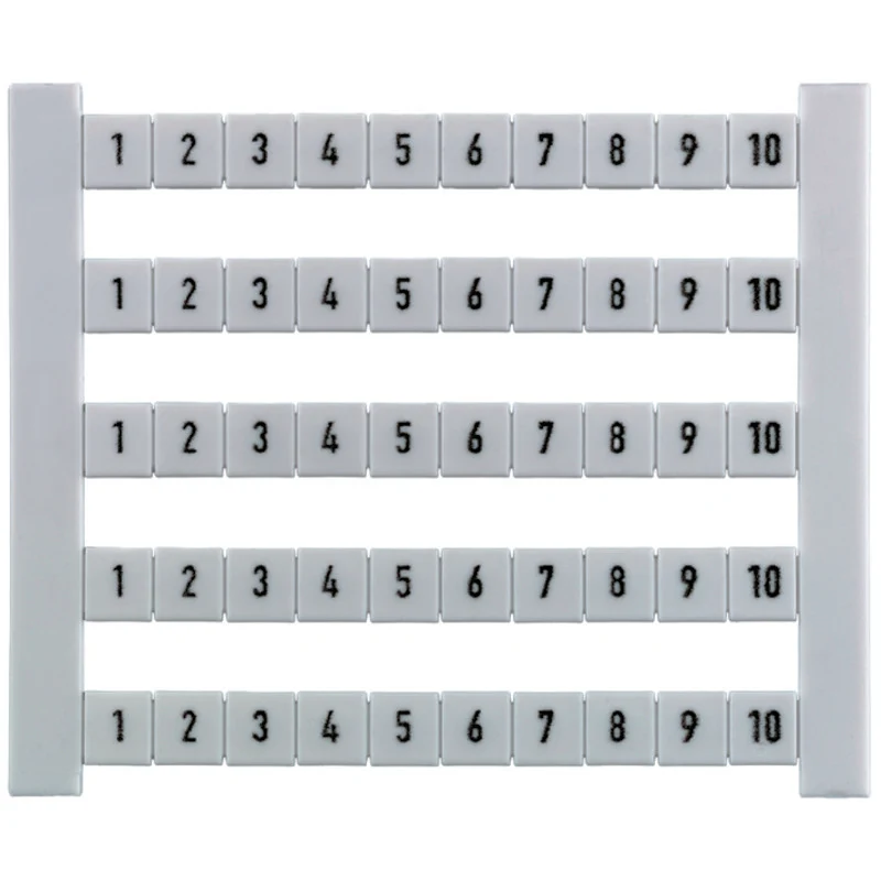 Terminal marking, white, Pitch in mm: 5.00, Printed characters: Numbers, vertical, Width: 5 mm, Height: 5 mm