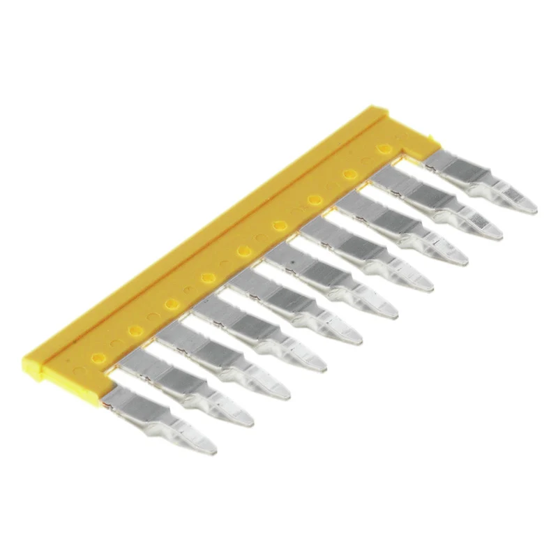 Cross-connector (terminal), Plugged, yellow, 32 A, Number of poles: 10, Pitch in mm: 6.10, Insulated: Yes, Width: 2.8 mm