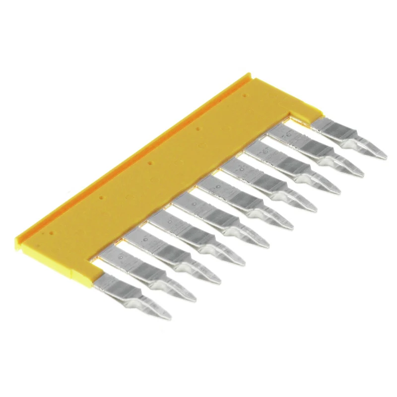 Cross-connector (terminal), Plugged, yellow, 32 A, Number of poles: 10, Pitch in mm: 6.10, Insulated: Yes, Width: 2.8 mm