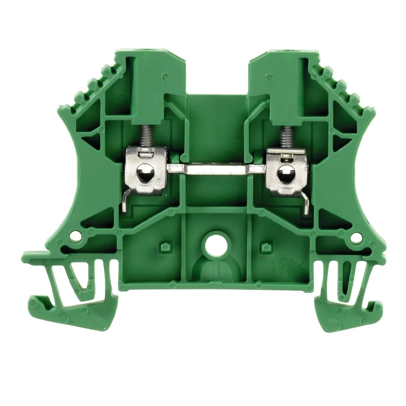 Feed-through terminal block, Screw connection, green, 2.5 mm², 24 A, 800 V, Connections: 2, Levels: 1, TS 35, V-0, Wemid, 130 °C
