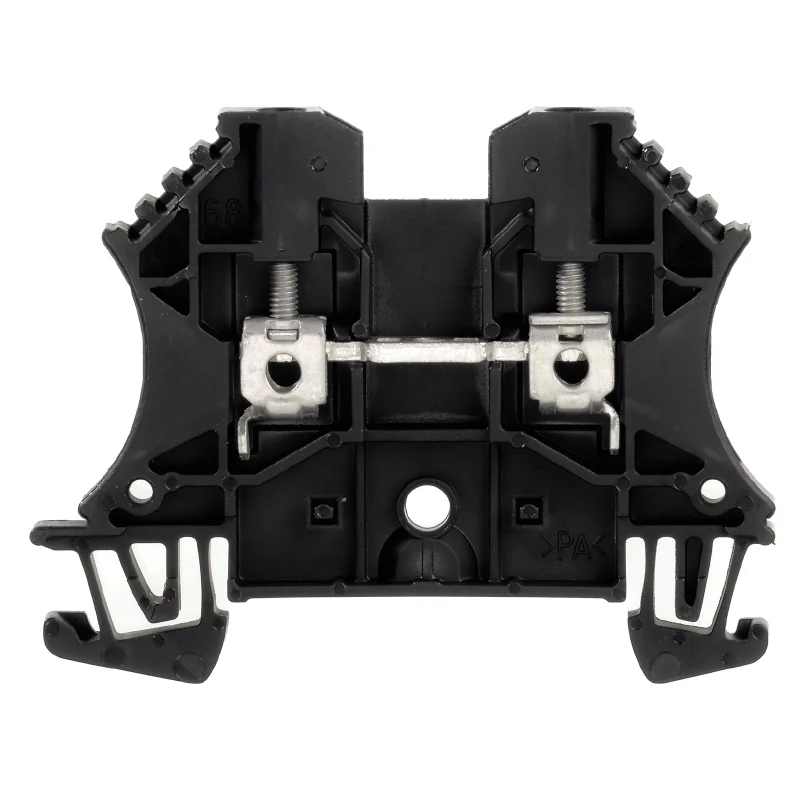 Feed-through terminal block, Screw connection, black, 2.5 mm², 24 A, 800 V, Connections: 2, Levels: 1, TS 35, V-0, Wemid, 130 °C