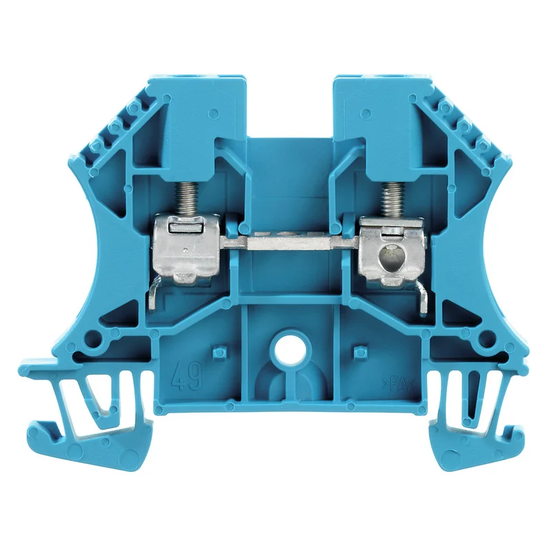 Feed-through terminal block, Screw connection, blue, 4 mm², 32 A, 800 V, Connections: 2, Levels: 1, TS 35, V-0, Wemid, 130 °C