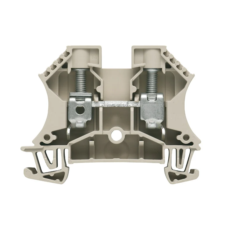 Feed-through terminal block, Screw connection, dark beige, 10 mm², 57 A, 1000 V, Connections: 2, Levels: 1, TS 35, V-0, Wemid, 130 °C