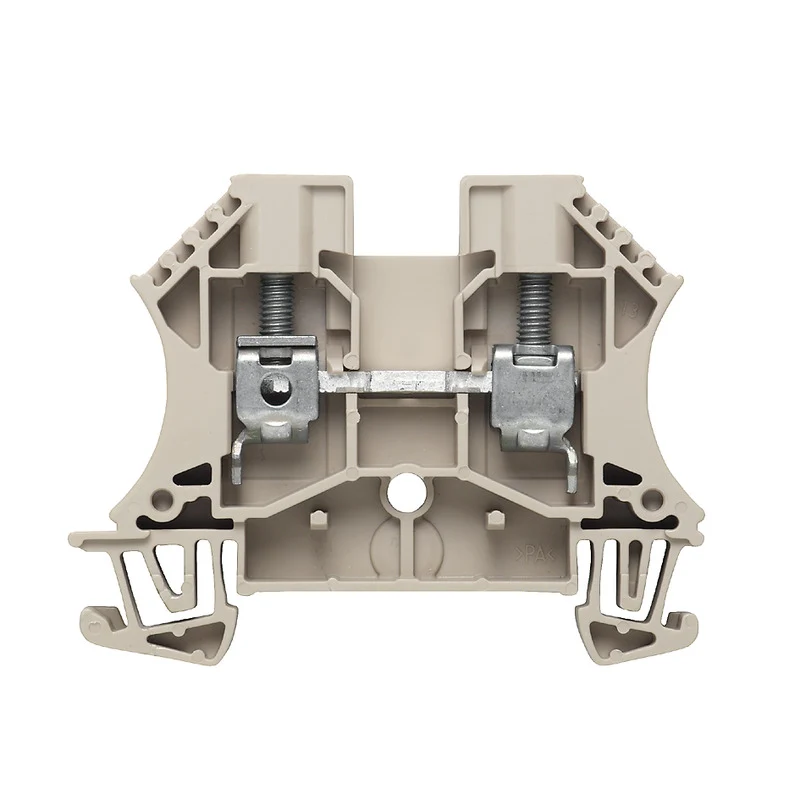 Feed-through terminal block, Screw connection, dark beige, 6 mm², 41 A, 800 V, Connections: 2, Levels: 1, TS 35, V-0, Wemid, 130 °C