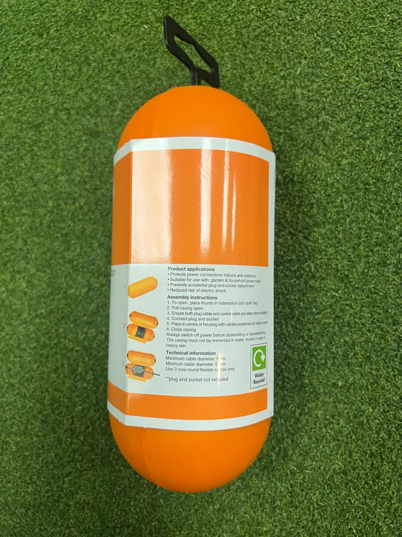 Orange Splashproof Plug and Socket Cover