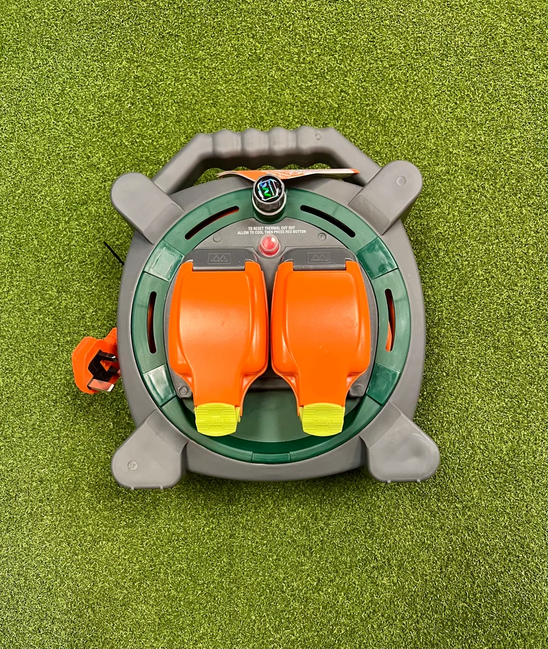 Outdoor 20m Cassette Reel with 2 Weatherproof Sockets