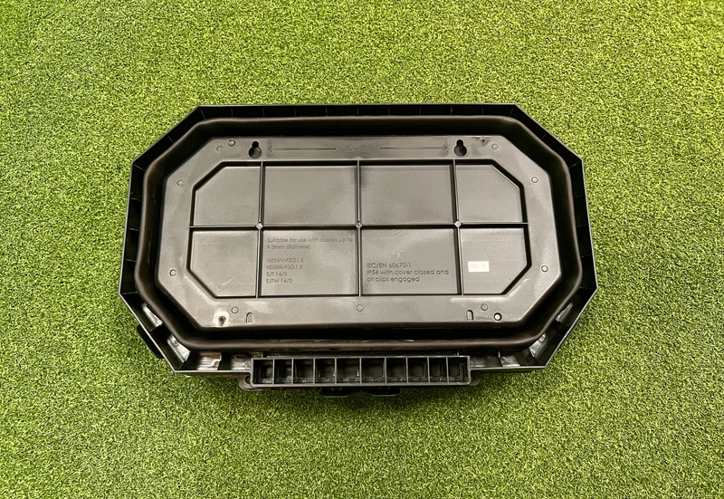 4-Way, 8m Black Extension Lead with a Collapsible Weatherproof Box