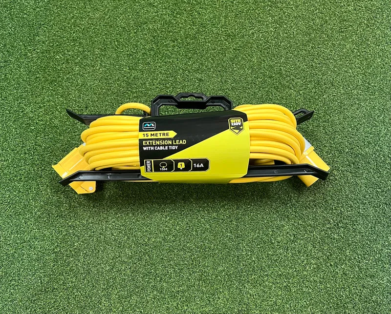 IP44 Plug and Socket, 15m Yellow Site Extension Lead