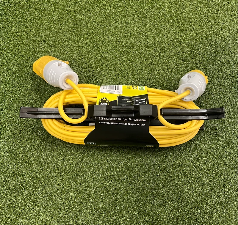 IP44 Plug and Socket, 15m Yellow Site Extension Lead