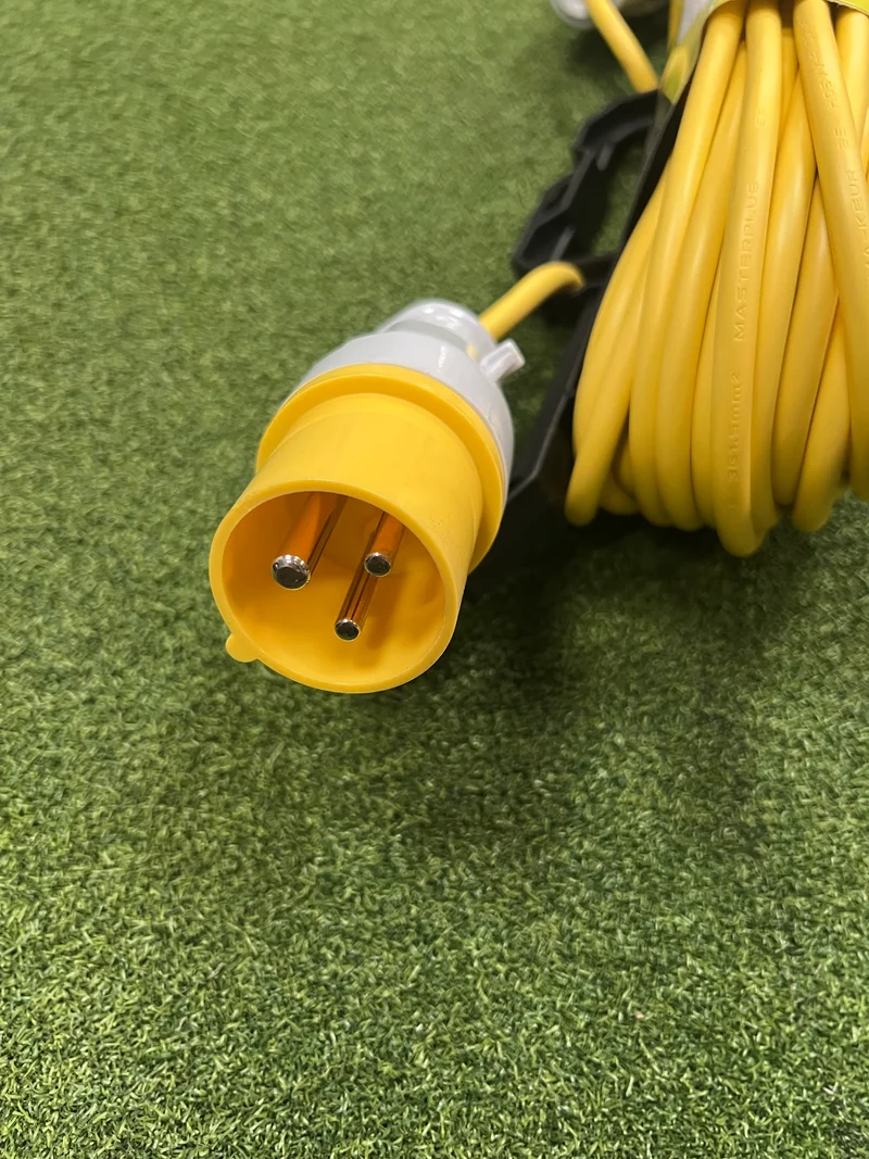 IP44 Plug and Socket, 15m Yellow Site Extension Lead