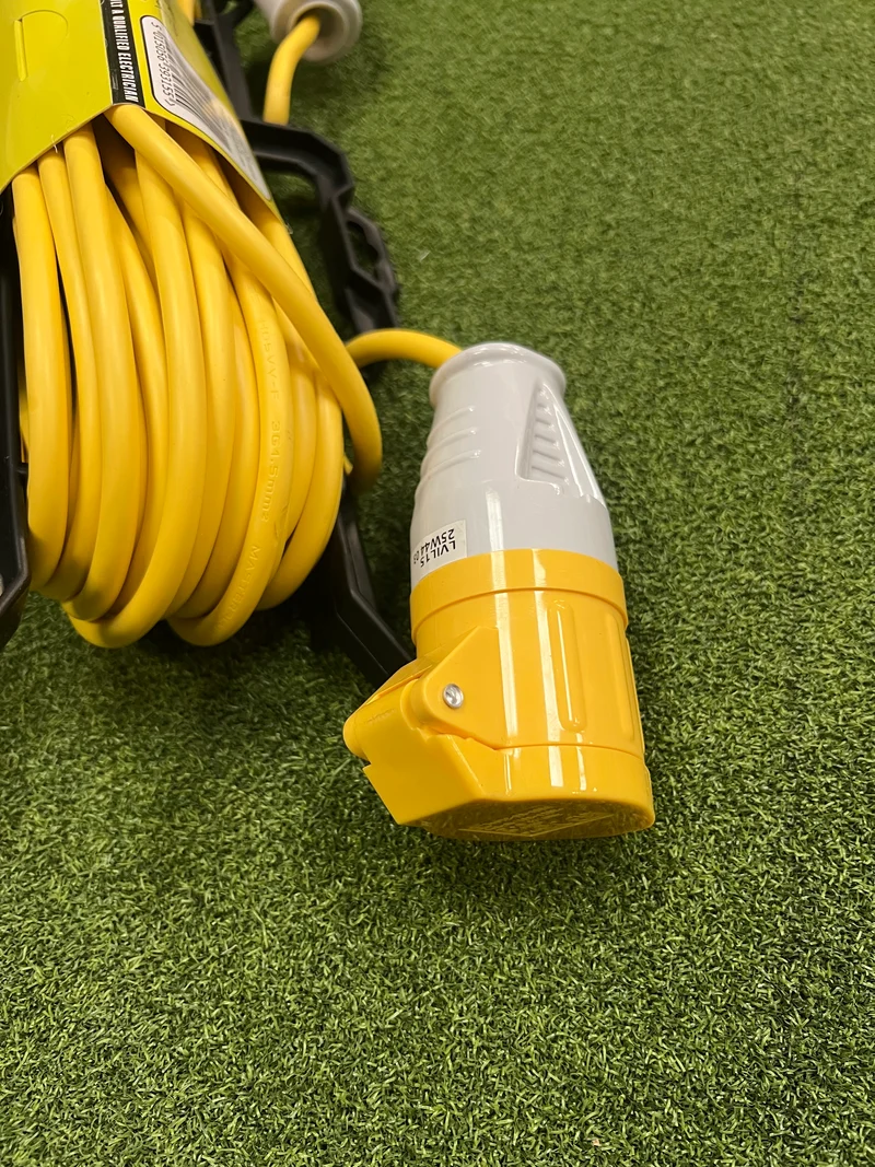 IP44 Plug and Socket, 15m Yellow Site Extension Lead