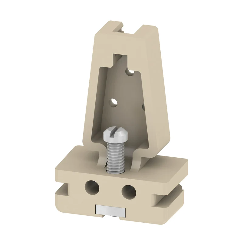 End bracket, beige, TS 32, V-0, Wemid, Width: 15 mm, 100 °C